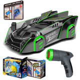 Follow by laser wall climbing car